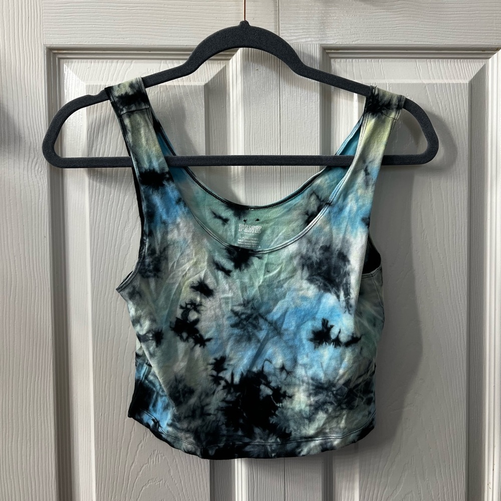 PINK Blue Tie Dye Crop Top. Size SMALL. Worn Once.